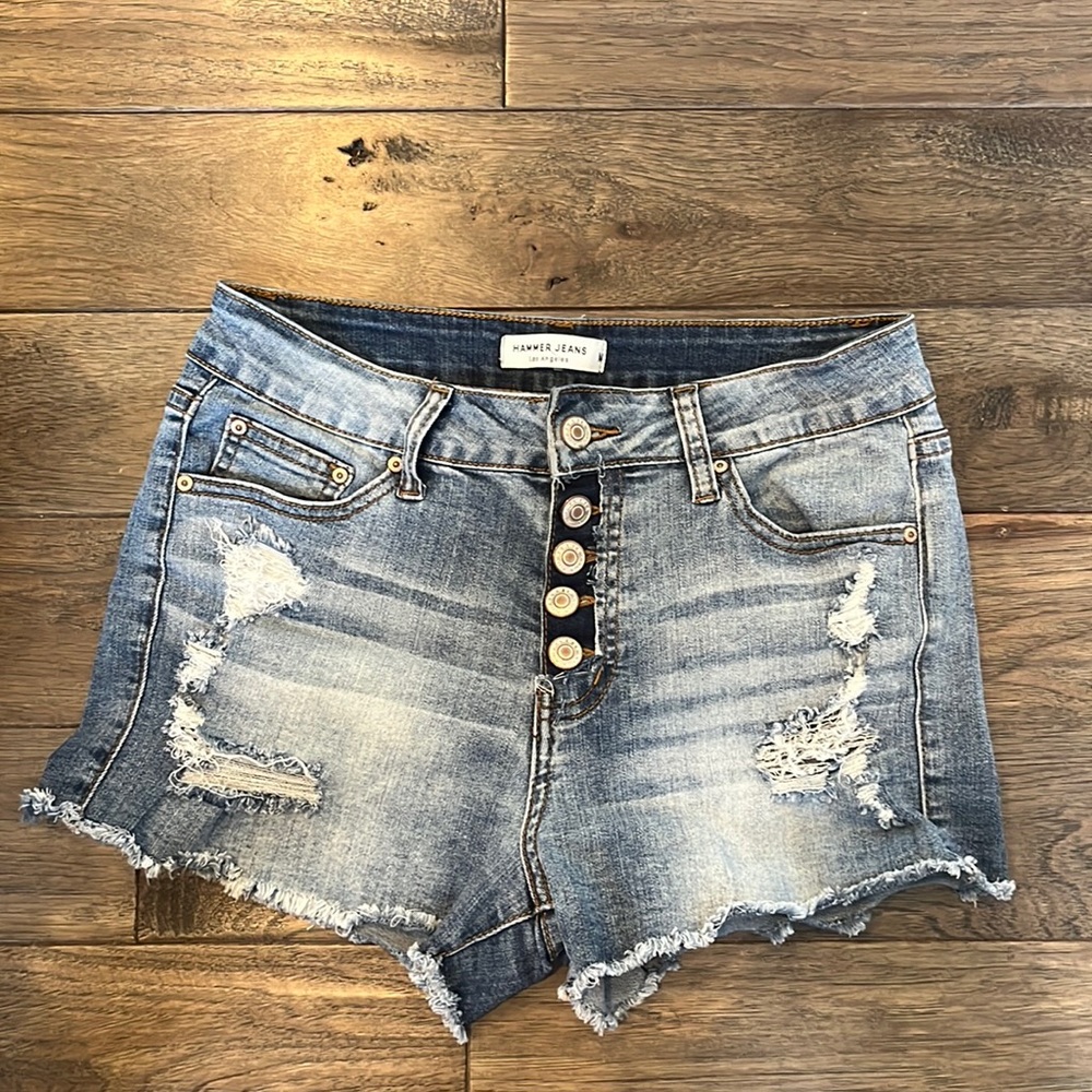 Button up High Rise Jean Shorts